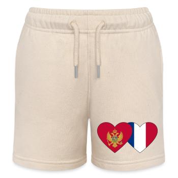 Montenegro Frankreich Flagge - Kinder Organic Joggingshorts Mini Bolter von Stanley/Stella - Natur - Vorne