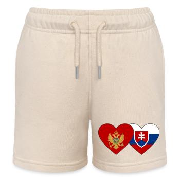 Montenegro Slowakei Flagge - Kinder Organic Joggingshorts Mini Bolter von Stanley/Stella - Natur - Vorne