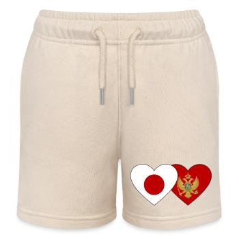 Japon Drapeau du Monténégro - Short de jogging enfant bio Stanley/Stella - écru doux - Devant