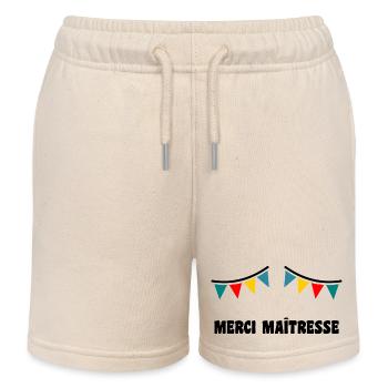 MAÎTRESSE. MERCI. MERCI MAÎTRESSE - Short de jogging enfant bio Stanley/Stella - écru doux - Devant