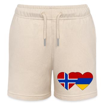 Norwegen Armenien Flagge Herz - Kinder Organic Joggingshorts Mini Bolter von Stanley/Stella - Natur - Vorne