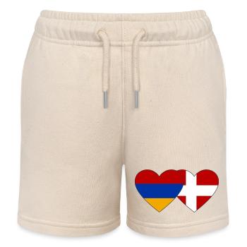 Arménie Danemark Drapeau Coeur - Short de jogging enfant bio Stanley/Stella - écru doux - Devant