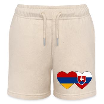 Armenien Slowakei Flagge Herz - Kinder Organic Joggingshorts Mini Bolter von Stanley/Stella - Natur - Vorne