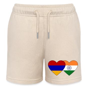 Armenien Indien Flagge Herz - Kinder Organic Joggingshorts Mini Bolter von Stanley/Stella - Natur - Vorne