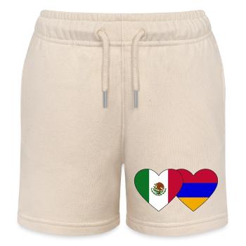 Mexico Armenien Flagge Herz - Kinder Organic Joggingshorts Mini Bolter von Stanley/Stella - Natur - Vorne