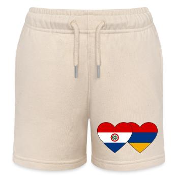 Dominikanische Republik Armenien Flagge Herz - Kinder Organic Joggingshorts Mini Bolter von Stanley/Stella - Natur - Vorne