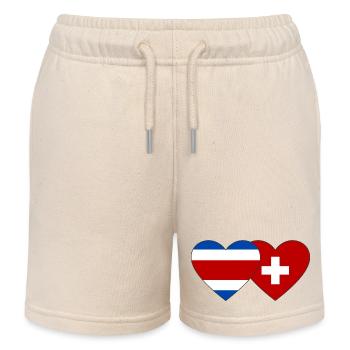 Costa Rica Suisse Flag Heart - Short de jogging enfant bio Stanley/Stella - écru doux - Devant