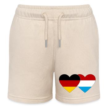 Allemagne Luxembourg Flag Heart - Short de jogging enfant bio Stanley/Stella - écru doux - Devant