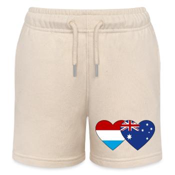 Luxembourg Australie Flag Heart - Short de jogging enfant bio Stanley/Stella - écru doux - Devant
