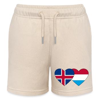 Islande Luxembourg Flag Heart - Short de jogging enfant bio Stanley/Stella - écru doux - Devant