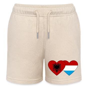 Albanie Luxembourg Flag Coeur - Short de jogging enfant bio Stanley/Stella - écru doux - Devant