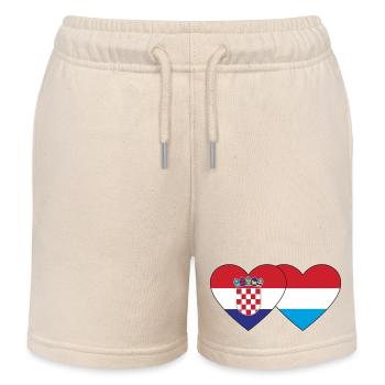 Croatie Luxembourg Flag Heart - Short de jogging enfant bio Stanley/Stella - écru doux - Devant