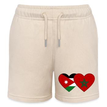 Jordanie Maroc Flag Coeur - Short de jogging enfant bio Stanley/Stella - écru doux - Devant