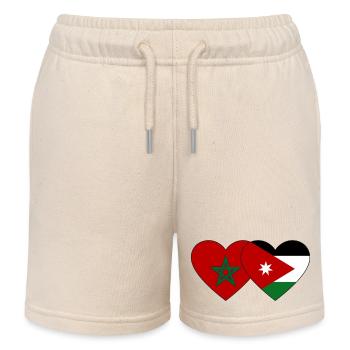 Maroc Jordanie Flag Coeur - Short de jogging enfant bio Stanley/Stella - écru doux - Devant