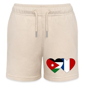 Jordanie France Flag Coeur - Short de jogging enfant bio Stanley/Stella - écru doux - Devant