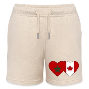 Marokko Kanada Flagge Herz - Kinder Organic Joggingshorts Mini Bolter von Stanley/Stella - Natur - Vorne