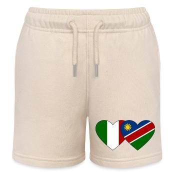 Italien Namibia Flagge Herz - Kinder Organic Joggingshorts Mini Bolter von Stanley/Stella - Natur - Vorne