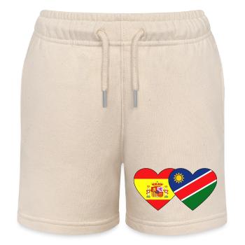 Espagne Namibie Flag Heart - Short de jogging enfant bio Stanley/Stella - écru doux - Devant