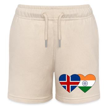 Islande Inde Flag Coeur - Short de jogging enfant bio Stanley/Stella - écru doux - Devant