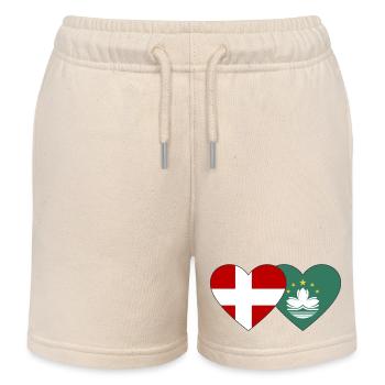 Dänemark Macau Flagge Herz - Kinder Organic Joggingshorts Mini Bolter von Stanley/Stella - Natur - Vorne
