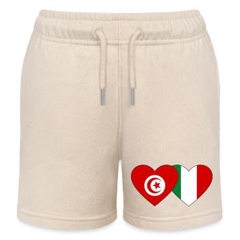 Tunisie Italie Drapeau Coeur - Short de jogging enfant bio Stanley/Stella - écru doux - Devant