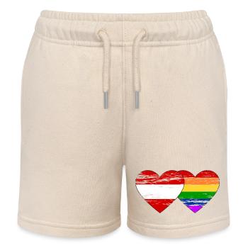 Österreich Regenbogen Flagge used - Kinder Organic Joggingshorts Mini Bolter von Stanley/Stella - Natur - Vorne