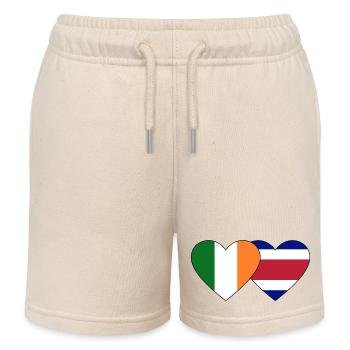 Irland Costa Rica Flagge Herz - Kinder Organic Joggingshorts Mini Bolter von Stanley/Stella - Natur - Vorne