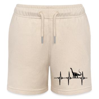 Herzschlag Dino Diplodocus Sauropoden Dinosaurier - Kinder Organic Joggingshorts Mini Bolter von Stanley/Stella - Natur - Vorne