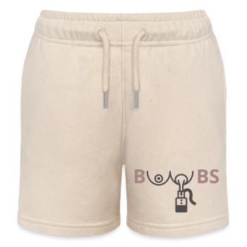 BOOBS - Kids Organic Sweat Shorts by Stanley/Stella - soft Ecru - Front