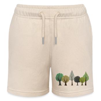 Trees Deciduous Forest Drawing - Kids Organic Sweat Shorts by Stanley/Stella - soft Ecru - Front