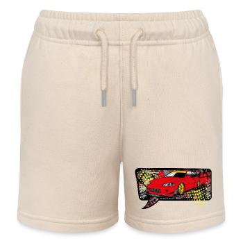Red car bubble - Kinder Organic Joggingshorts Mini Bolter von Stanley/Stella - Natur - Vorne