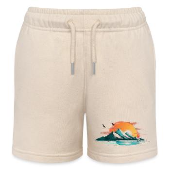 Abstrakte Berglandschaft im Sonnenuntergang - Kinder Organic Joggingshorts Mini Bolter von Stanley/Stella - Natur - Vorne