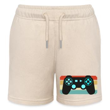 Manette de gaming gaming rétro vintage - Short de jogging enfant bio Stanley/Stella - écru doux - Devant
