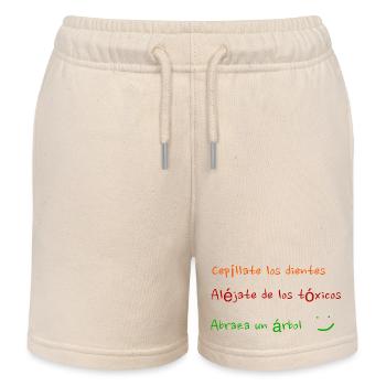 Brush your teeth, stay away from toxic substances, tree - Kids Organic Sweat Shorts by Stanley/Stella - soft Ecru - Front