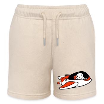 Ente Raumschiff Pilot Weltall Science Fiction Cool - Kinder Organic Joggingshorts Mini Bolter von Stanley/Stella - Natur - Vorne