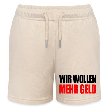 wir wollen mehr geld - Kinder Organic Joggingshorts Mini Bolter von Stanley/Stella - Natur - Vorne