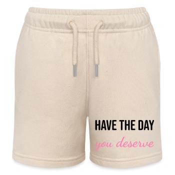 I’m Not Rude – You’re Just Soft Sarcastic Quote K - Kids Organic Sweat Shorts by Stanley/Stella - soft Ecru - Front