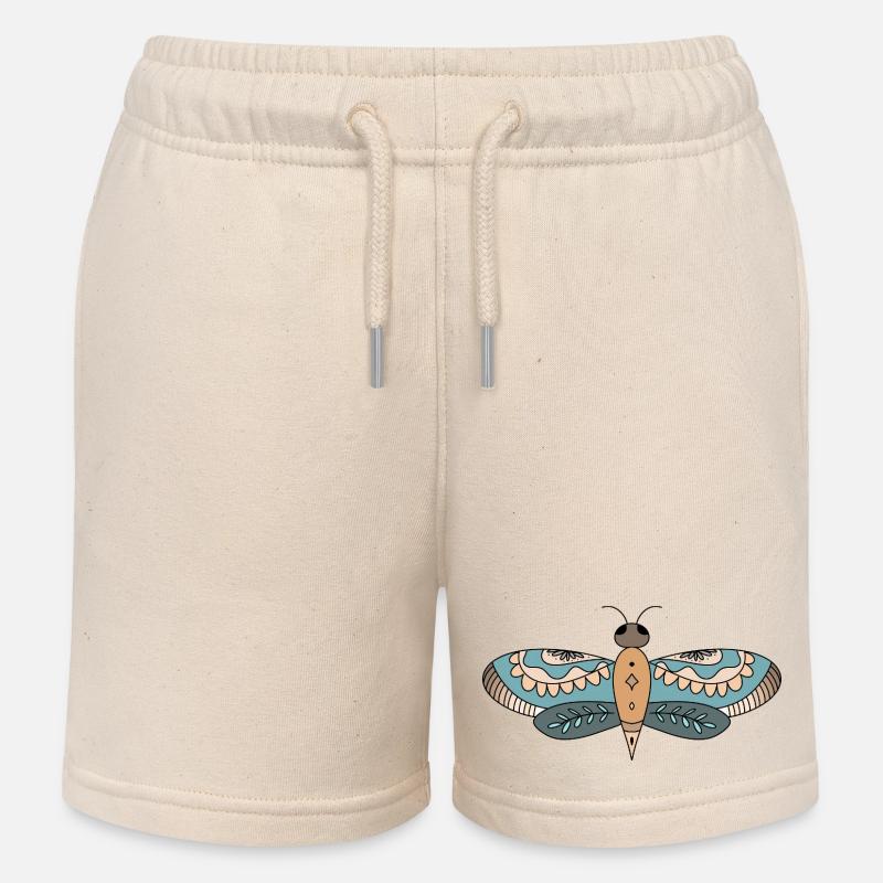 Mandala papillon floral - Short de jogging enfant bio Stanley/Stella - écru doux