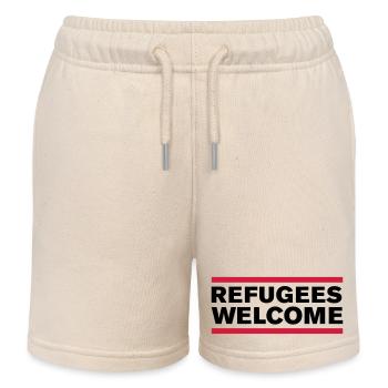 politik refugees welcome - Kinder Organic Joggingshorts Mini Bolter von Stanley/Stella - Natur - Vorne