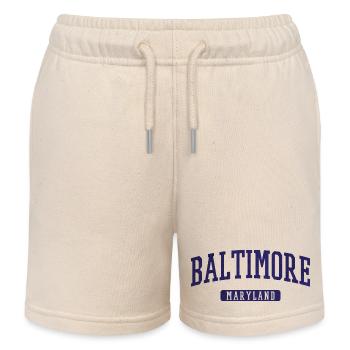 Baltimore Maryland Vintage Arc Print - Kinder Organic Joggingshorts Mini Bolter von Stanley/Stella - Natur - Vorne
