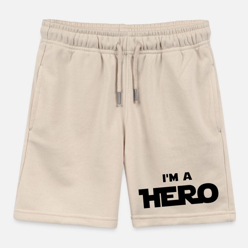 Ich bin ein Held (schwarz) Kinder Organic Joggingshorts Mini Bolter von Stanley/Stella