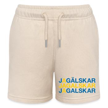 I LOVE SWEDEN Sweden Flag - Kids Organic Sweat Shorts by Stanley/Stella - soft Ecru - Front