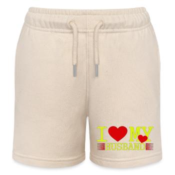 J’aime mon mari - Short de jogging enfant bio Stanley/Stella - écru doux - Devant