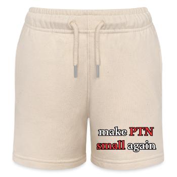 Make PTN small again - Kids Organic Sweat Shorts by Stanley/Stella - soft Ecru - Front