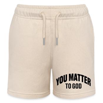 You are important to God - Kids Organic Sweat Shorts by Stanley/Stella - soft Ecru - Front