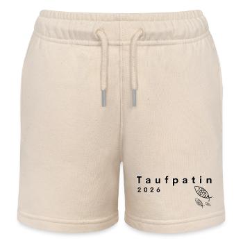 Godmother 2026 Baptism Celebrate 3 Fish Statement - Kids Organic Sweat Shorts by Stanley/Stella - soft Ecru - Front