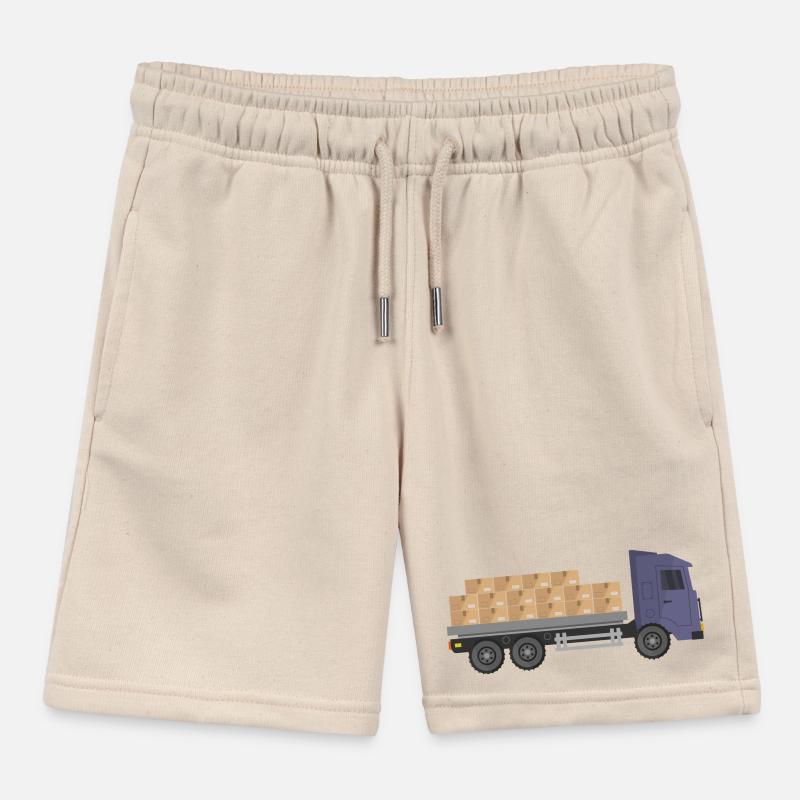 Container trucks Kids Organic Sweat Shorts by Stanley/Stella