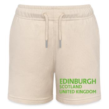 Edinburgh – Schottland Textdesign - Kinder Organic Joggingshorts Mini Bolter von Stanley/Stella - Natur - Vorne