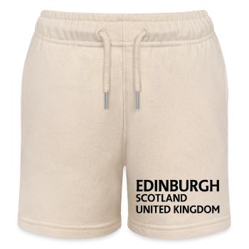 Edinburgh – Schottland Textdesign - Kinder Organic Joggingshorts Mini Bolter von Stanley/Stella - Natur - Vorne