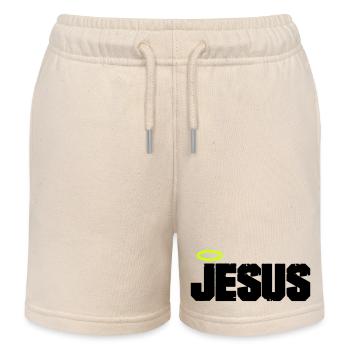 Jesus Christus - Kinder Organic Joggingshorts Mini Bolter von Stanley/Stella - Natur - Vorne